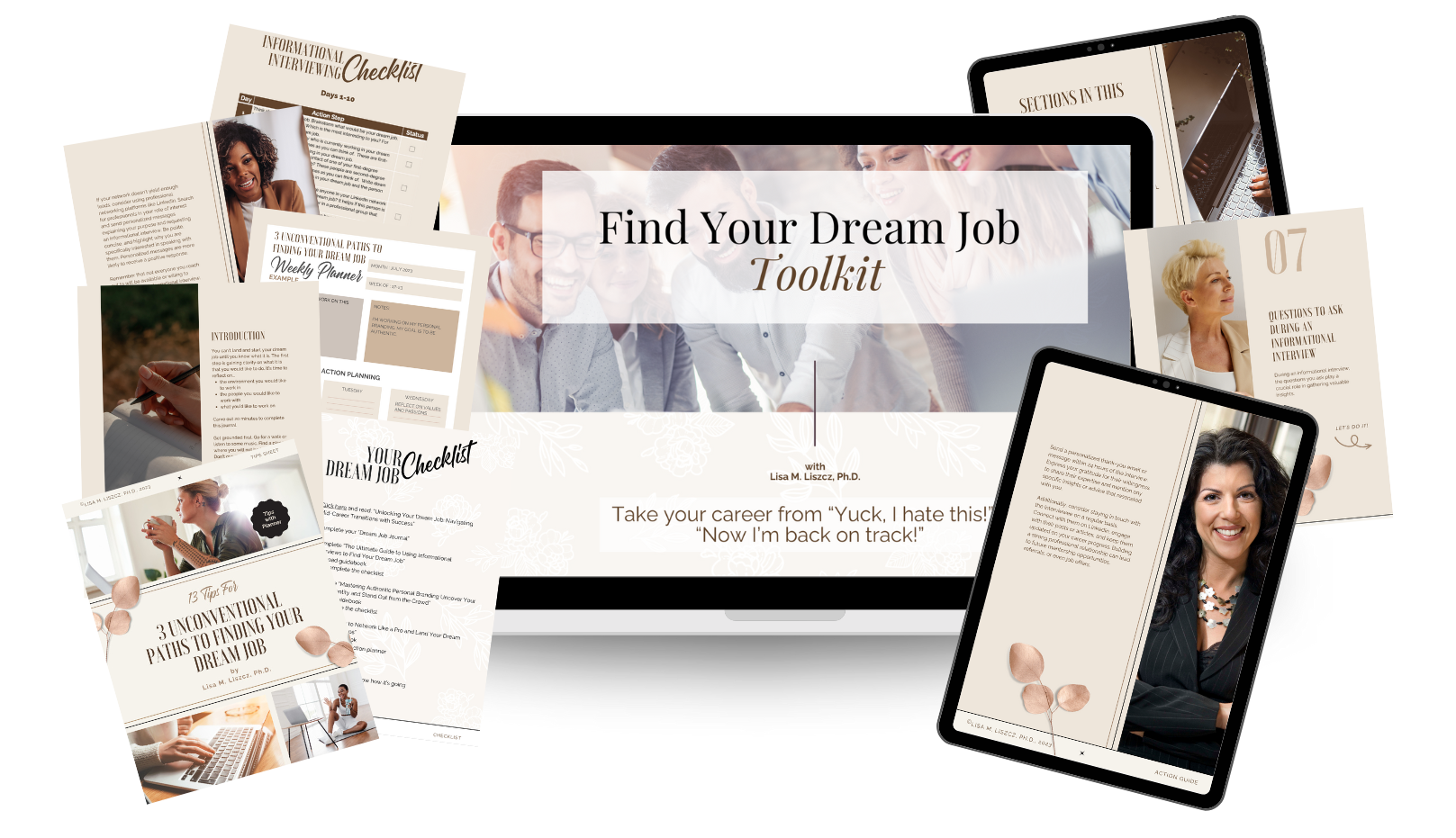 Mockup of Find Your Dream Job resources (3)