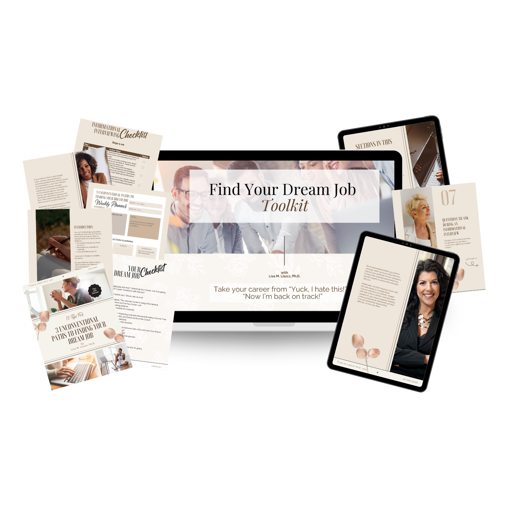 Mockup of Find Your Dream Job resources (3)